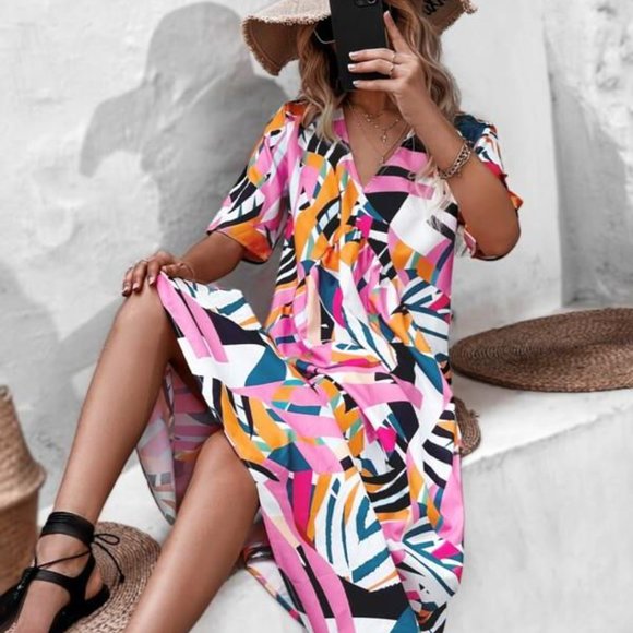 Allover Print Smock Dress - Picture 3 of 5